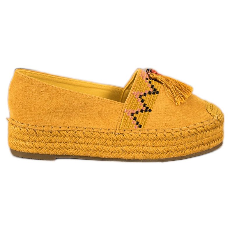 Coura Wildleder-Espadrilles mit Fransen gelb