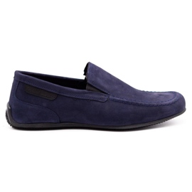 Polbut Herren Leder Slipper 2105 marineblau