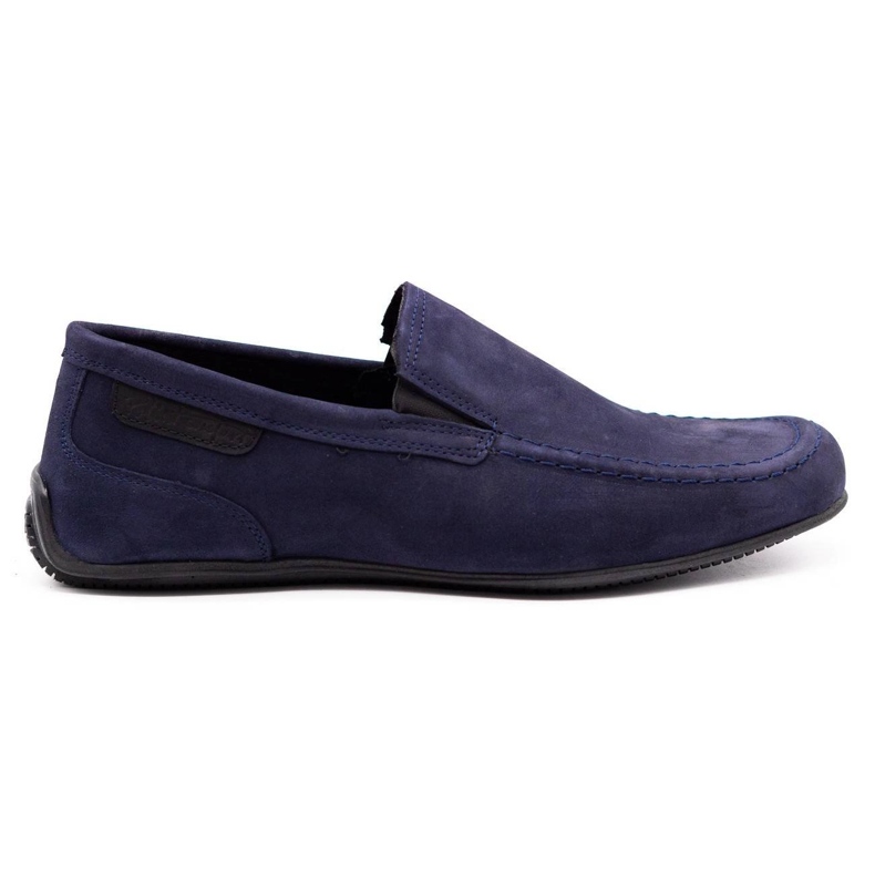 Polbut Herren Leder Slipper 2105 marineblau
