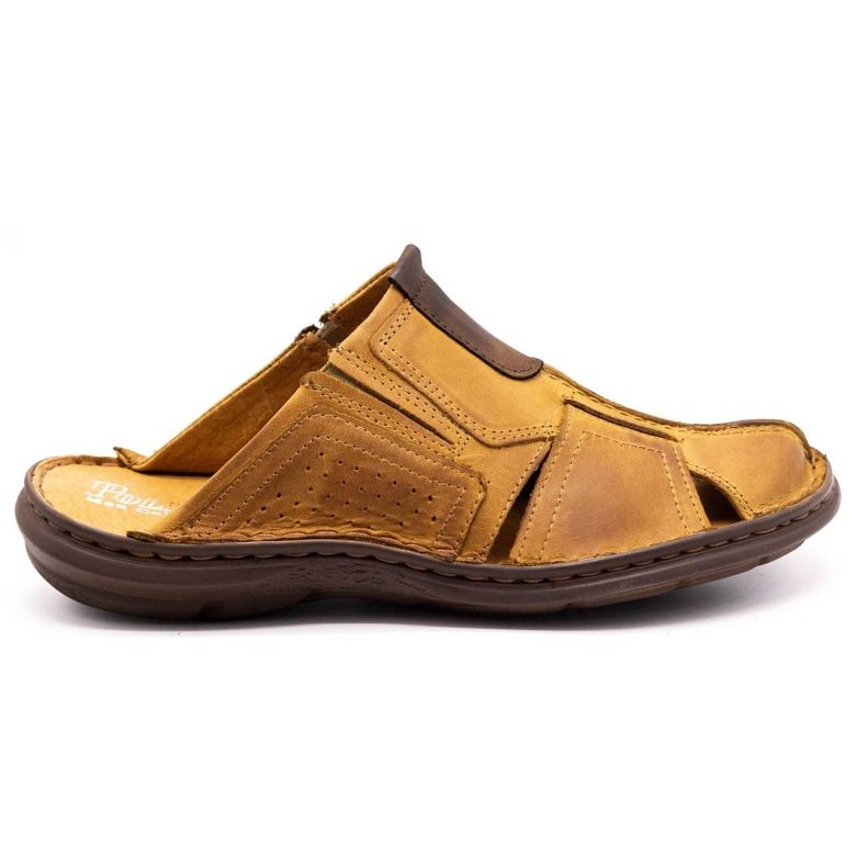 Polbut Leder Herrenhausschuhe 312 rot mehrfarbig orange