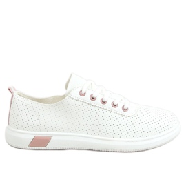 Weiße und rosafarbene Damen-Sneakers LA42 Pink