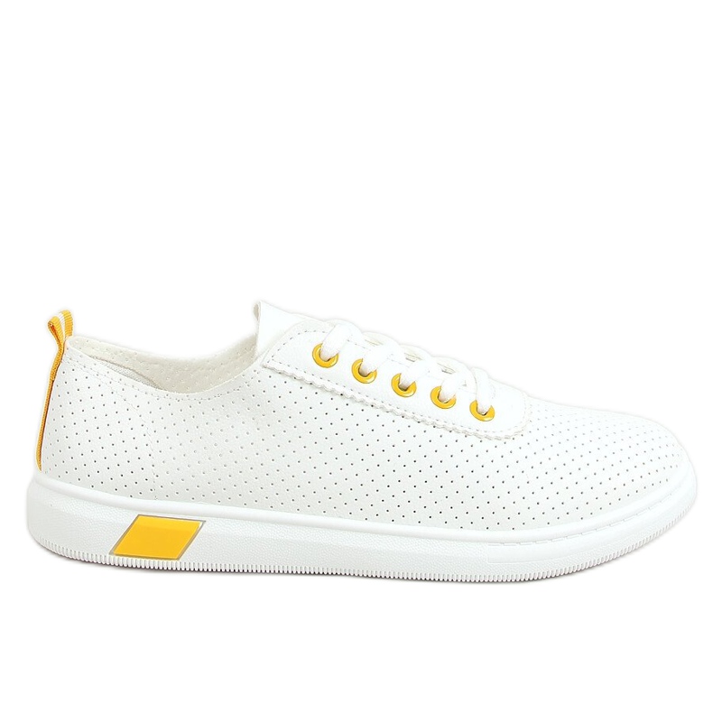 Weiße und gelbe Sneakers für Damen LA42 Yellow