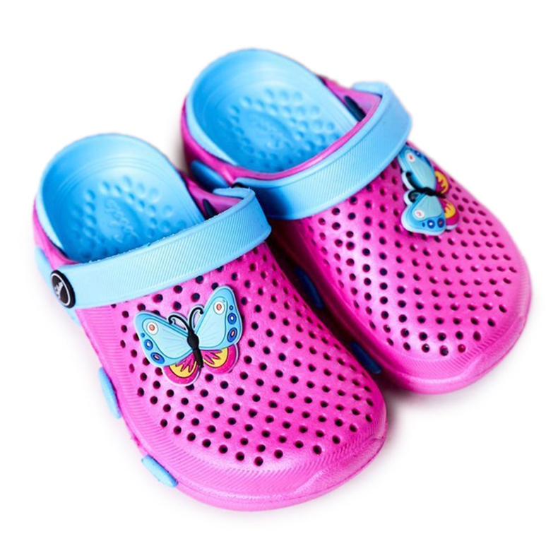 Kinder Hausschuhe aus Schaumstoff Kroks Fuchsia Olivia blau rosa