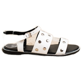 Goodin Weiße Sandalen mit Strasssteinen