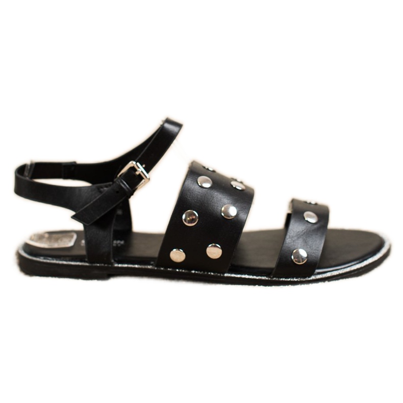 Goodin Schwarze Sandalen mit Strasssteinen