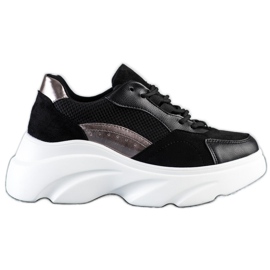 Seastar Schwarze Turnschuhe auf der Plattform