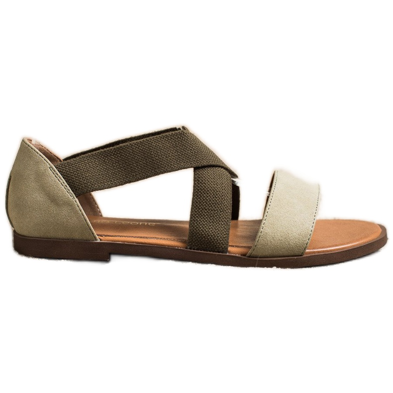 Bequeme Slip-On Sandalen von Sergio Leone grün