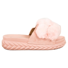 Seastar Rosa Hausschuhe mit Fell