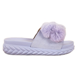 Seastar Lila Hausschuhe mit Fell violett