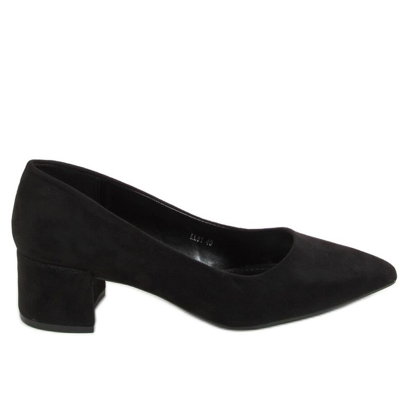 Schwarze Pumps niedrige Absätze schwarz LL81 Black