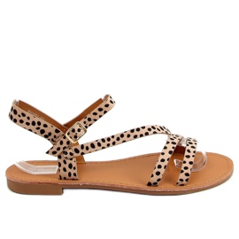 Damensandalen mit Tupfen BH1651-SD Beige