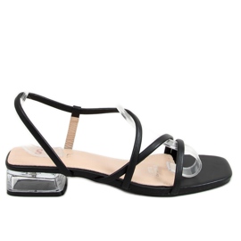 Sandalen auf einem transparenten Absatz schwarz TU161P Black