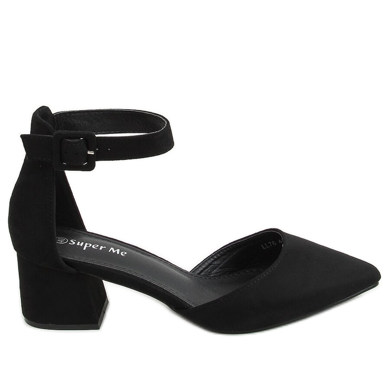 Pumps mit weiten Absätzen schwarz LL76 Black