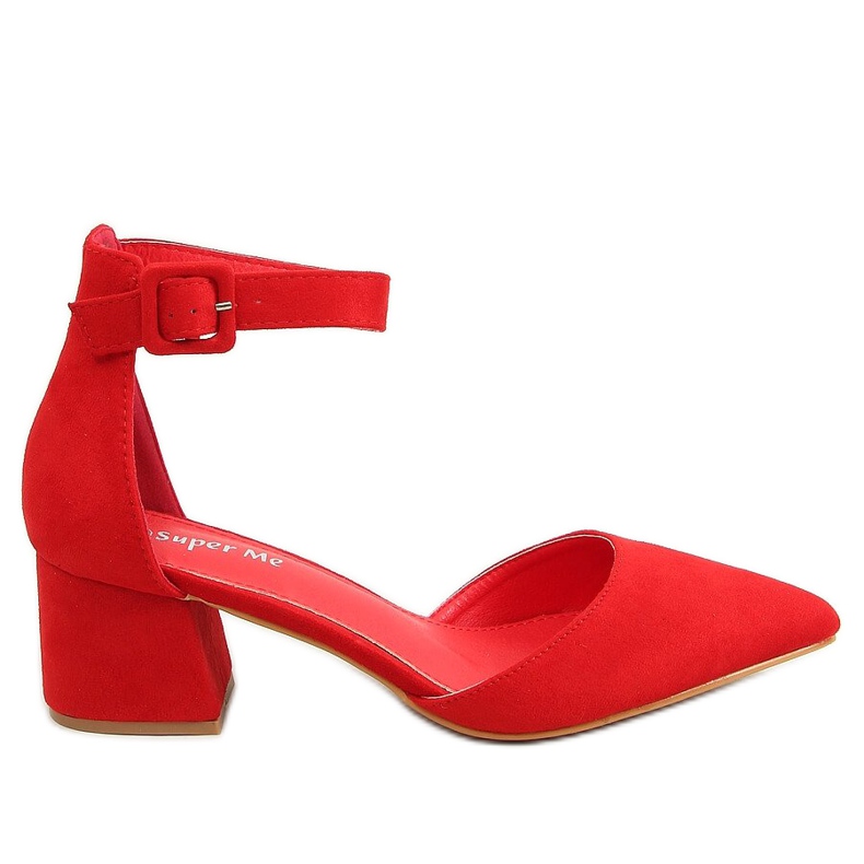 Pumps mit weiten Absätzen rot LL76 Red