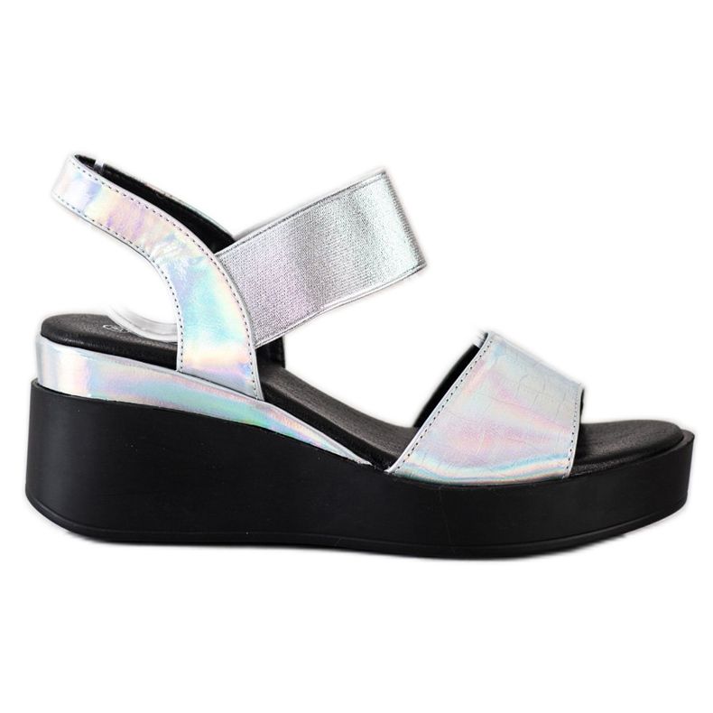 Coura Glänzende Keilsandalen silber-