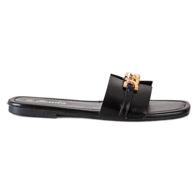 Renda Elegante Hausschuhe mit Ornament schwarz