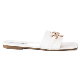 Renda Elegante Hausschuhe mit Ornament weiß