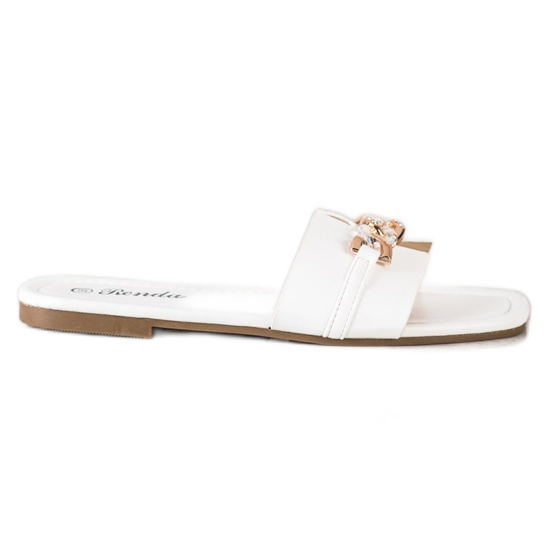 Renda Elegante Hausschuhe mit Ornament weiß