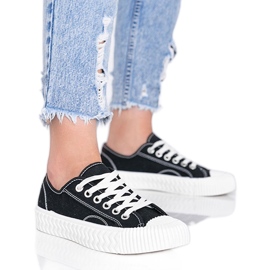 Schwarze Damen-Sneaker auf dicker Nolita-Sohle