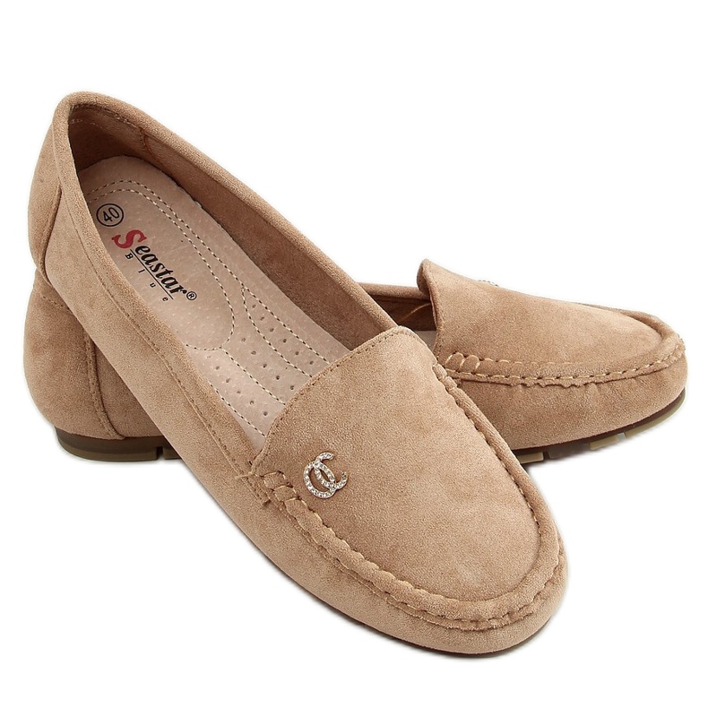 Damen Slipper dunkelbeige GS14P Khaki