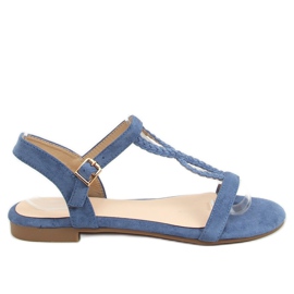 Z5721 Cowboy Blue Wildleder blaue Sandalen