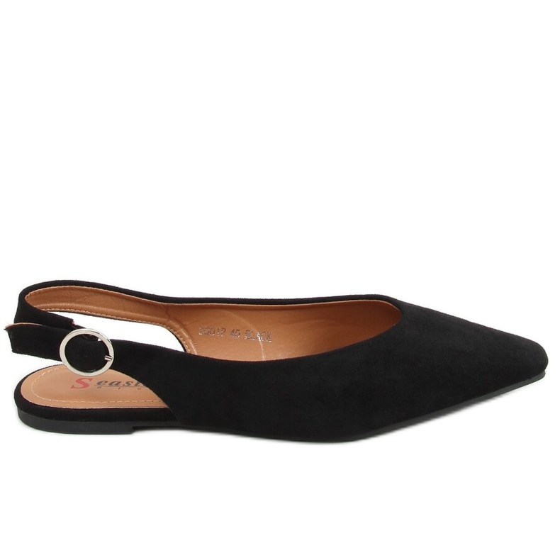 Schwarze Ballerinas mit offenen Absätzen SD01P Schwarz