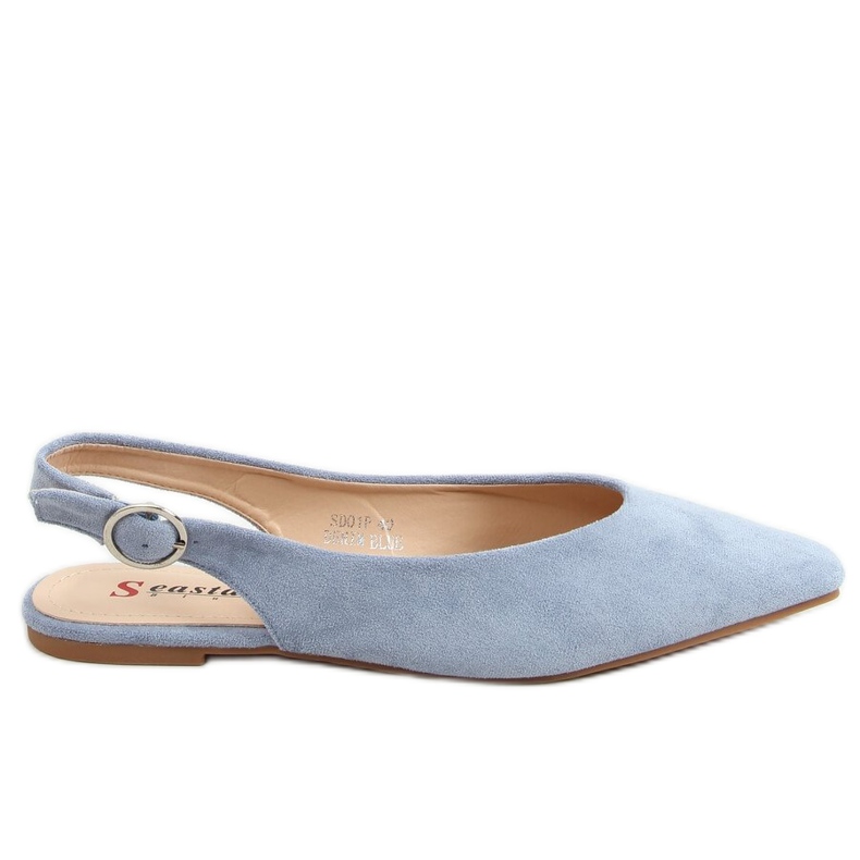 Ballerinas mit offenem Absatz blau SD01P Denim Blue