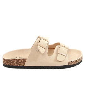 Beige Kork Hausschuhe MS10005 Beige