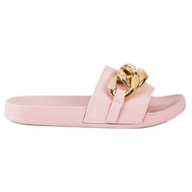 SHELOVET Rosa Hausschuhe mit Ornament