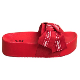 SHELOVET Mode Hausschuhe mit Schleife rot