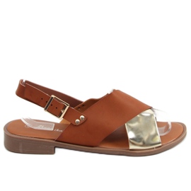 Camel Damensandalen S060117 Camel braun golden