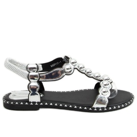 Silberne Damensandalen M6P111-1 Silber silber-