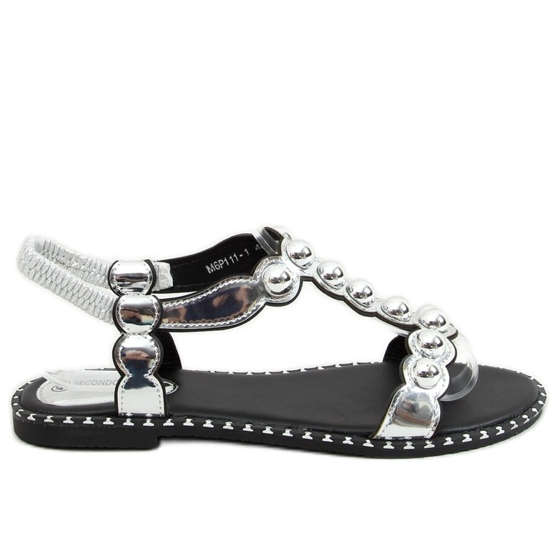 Silberne Damensandalen M6P111-1 Silber silber-