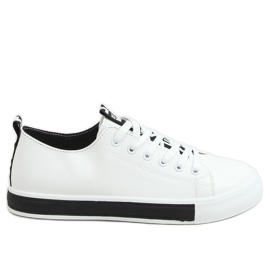 Schwarze und weiße Sneakers für Damen LR2189 WEISS / SCHWARZ