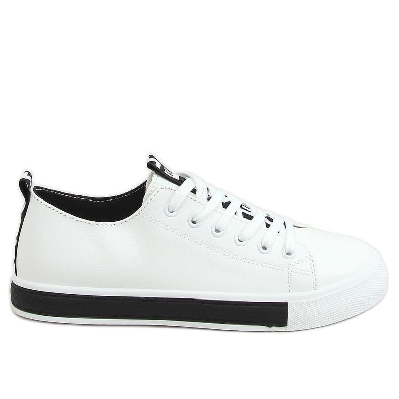 Schwarze und weiße Sneakers für Damen LR2189 WEISS / SCHWARZ