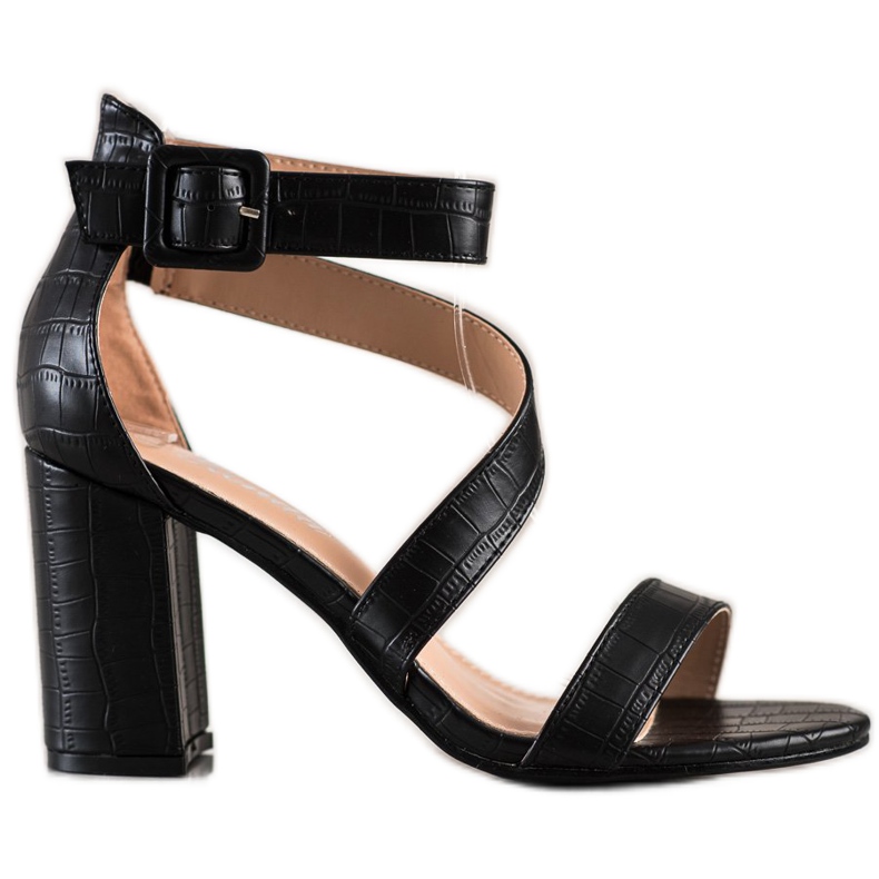 Renda Sandalen an einer Bar mit Öko-Leder schwarz