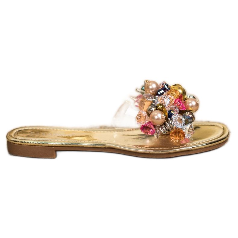 Sabatina Transparente Hausschuhe mit Ornamenten golden