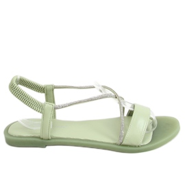 Sandalen mit Zirkonia Aquamarin 6793 Grün