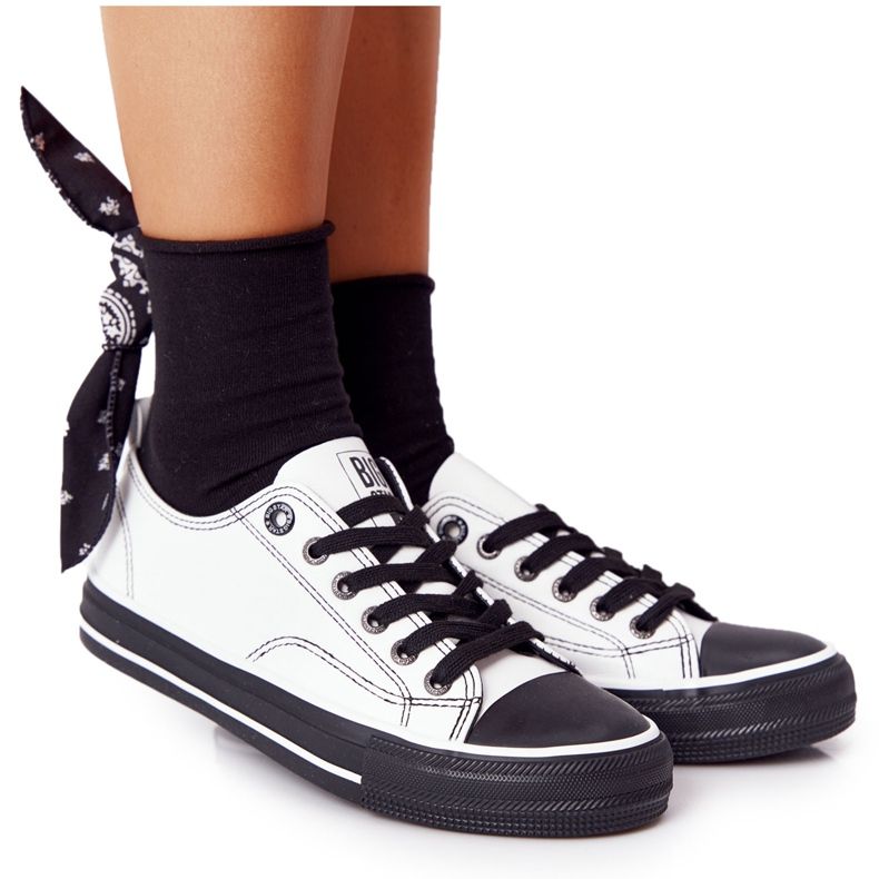 Damen Leder Sneakers Big Star HH274147 Weiß und Schwarz