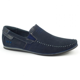 KOMODO Herren Leder Slipper 876 marineblau