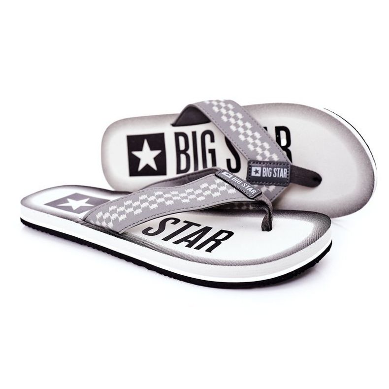 Herren Hausschuhe Flip-Flops Big Star HH174813 Grau