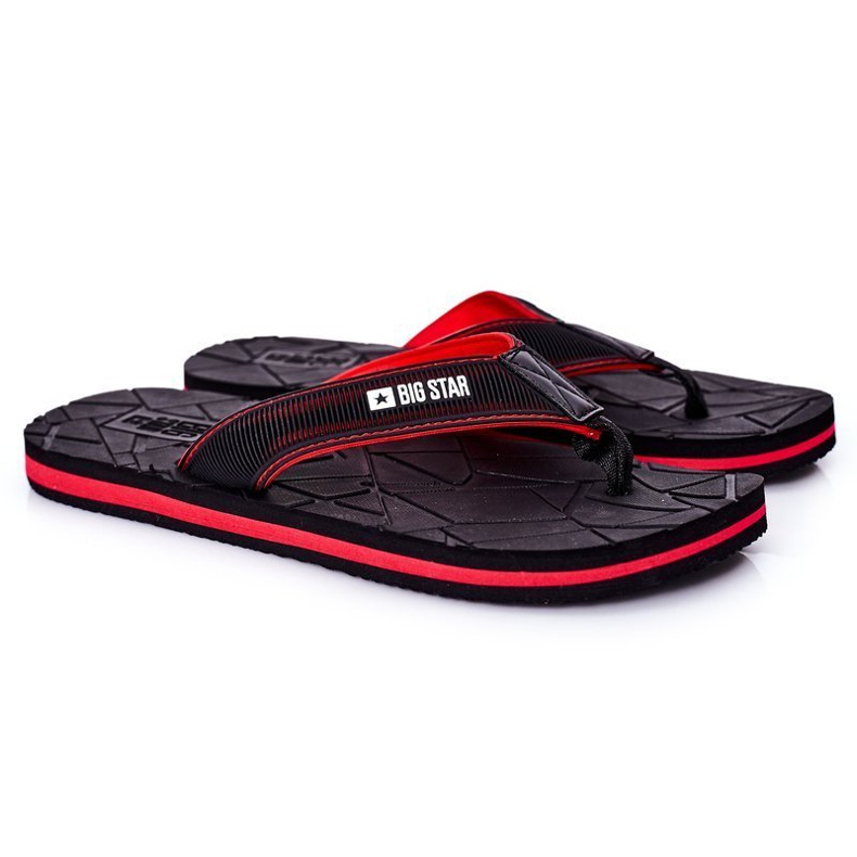Schwarze Flip-Flops für Herren Big Star HH174820 rot