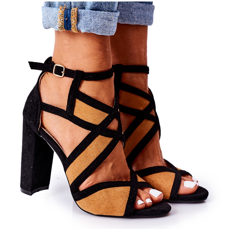 PS1 Wildledersandalen auf einem Kamel Emolly Bar braun schwarz