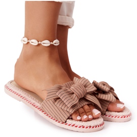 PS1 Braune Gabriell Gummi-Hausschuhe mit Schleife