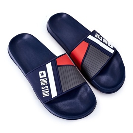 Herren Big Star HH174837 Marineblaue Hausschuhe navy blau