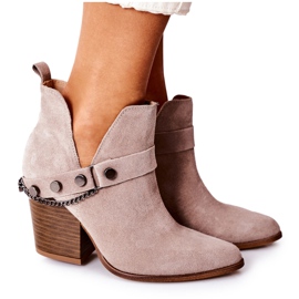 Wildleder Booties On A Bar Lewski Shoes 2880 Cappuccino beige