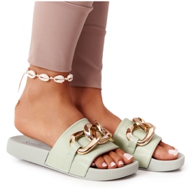 PS1 One Moment Hausschuhe aus Gummi mit Kette Hellgrün