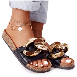 PS1 Schwarze Flip-Flops mit Kette Black Last Dance