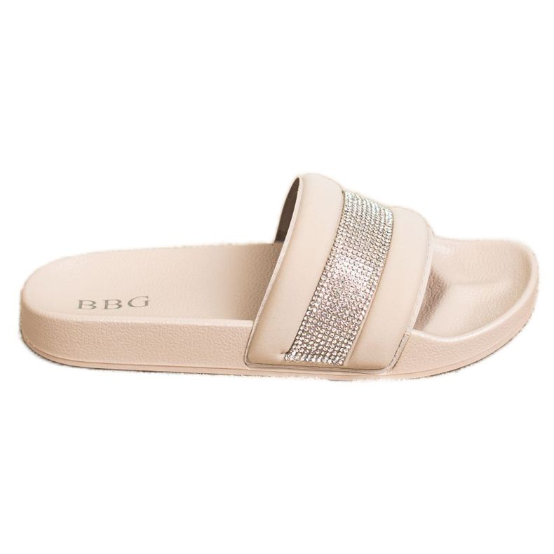 SHELOVET Hausschuhe mit Zirkonia beige