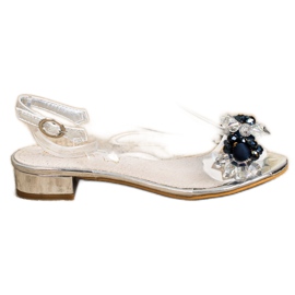 Sabatina Transparente Sandalen mit Kristallen silber-